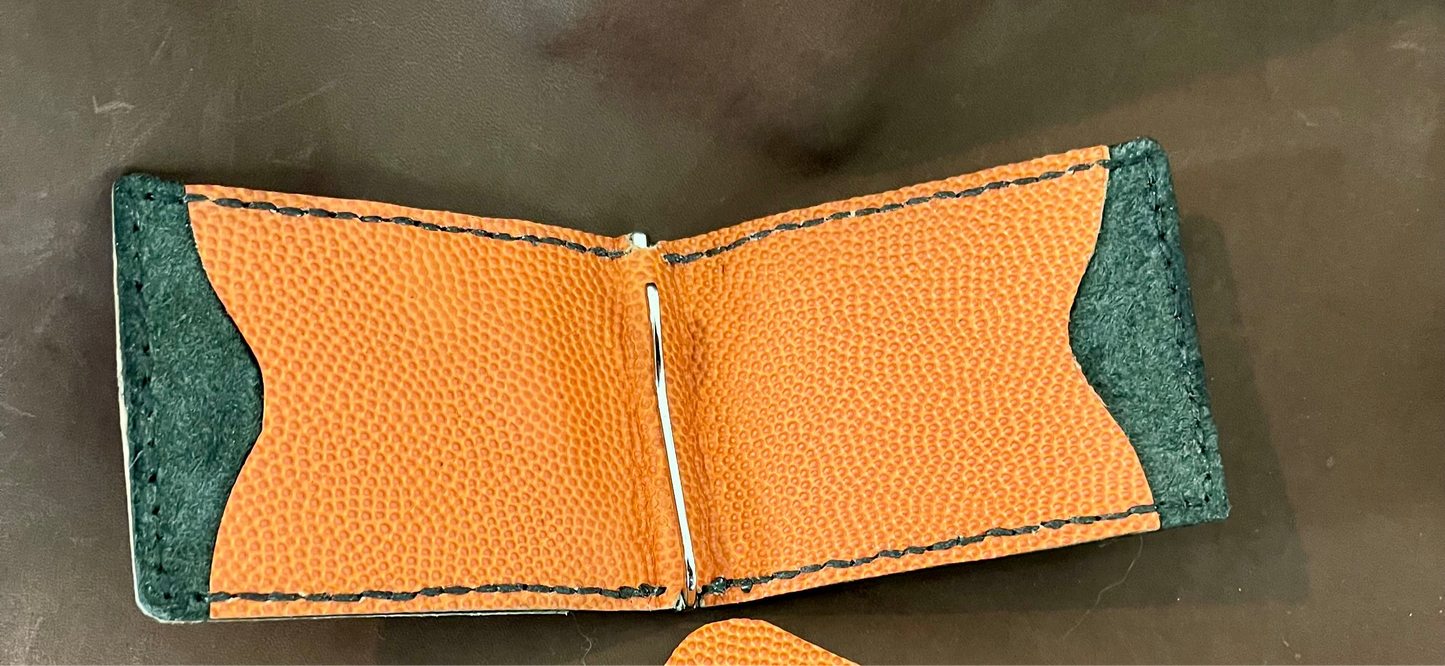 Basketball Leather Money Clip Wallet