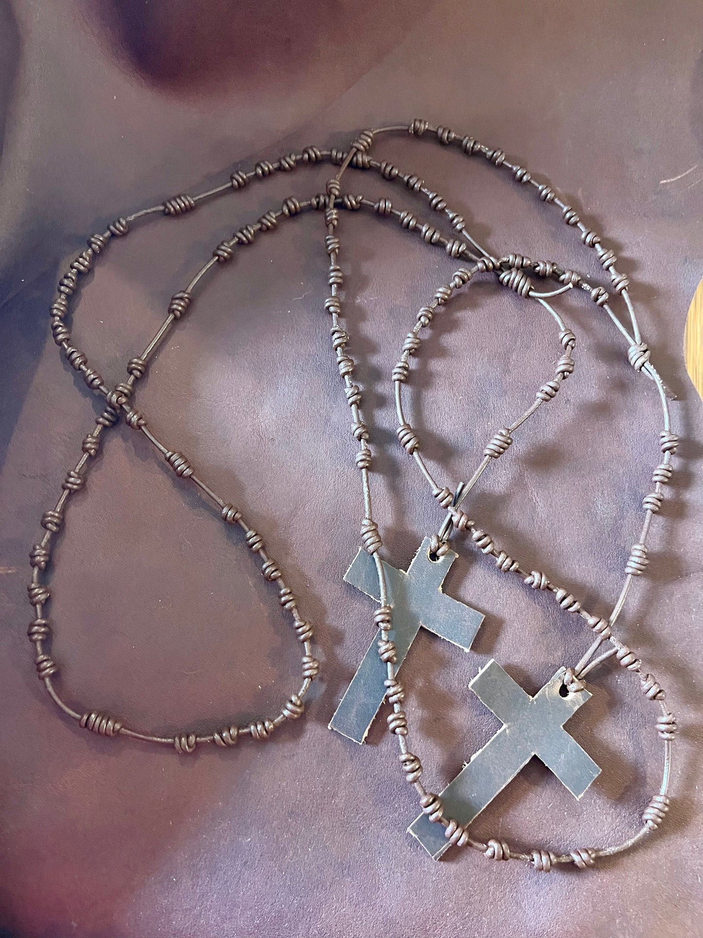 Hand Knotted Leather Rosary