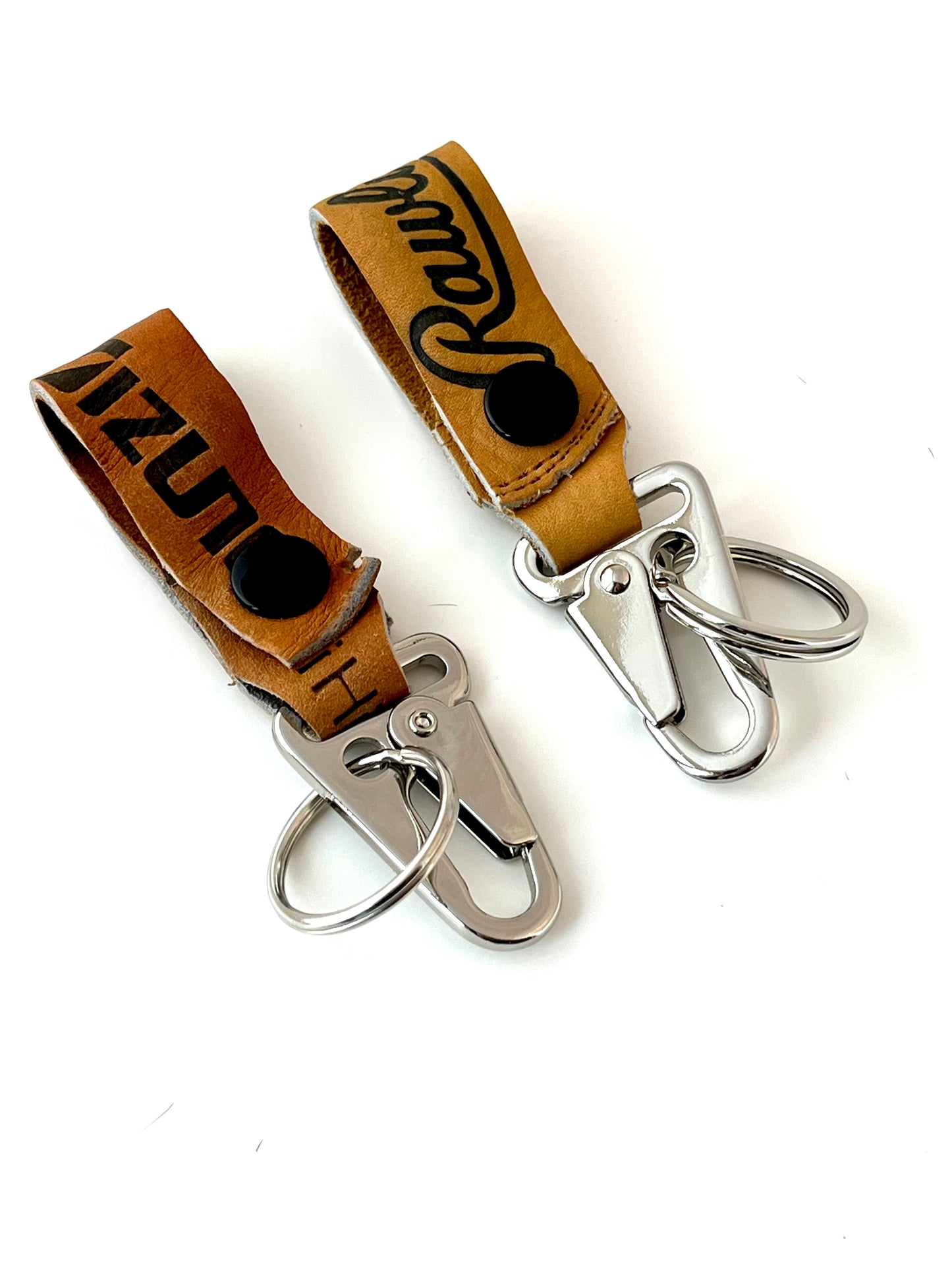 Leather Baseball Glove Belt Strap with Clip and Keyring
