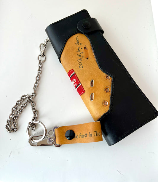 Baseball Glove Catchers Mitt Inlay Trucker or Biker Long Wallet