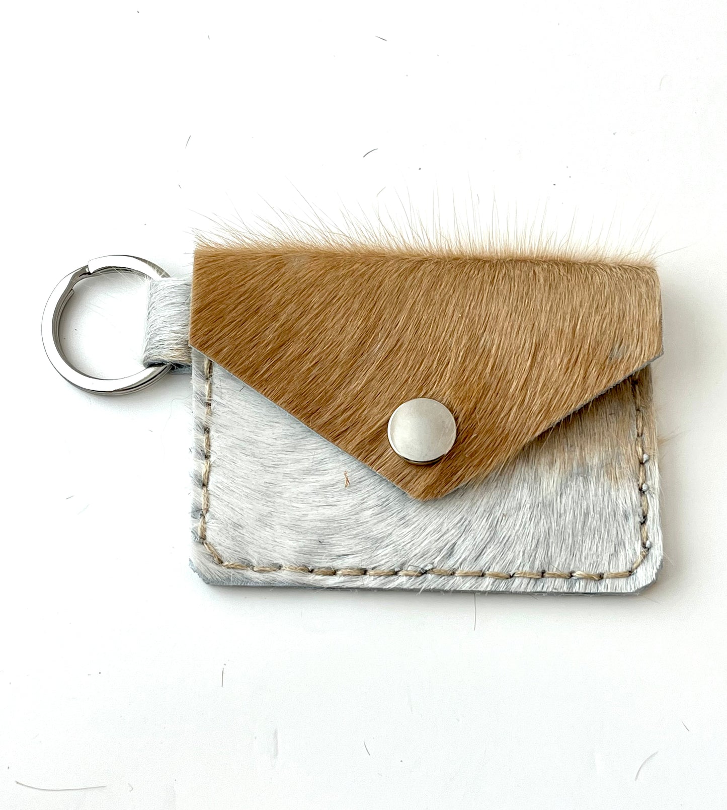 Hair on Hide Card Holder Keychain