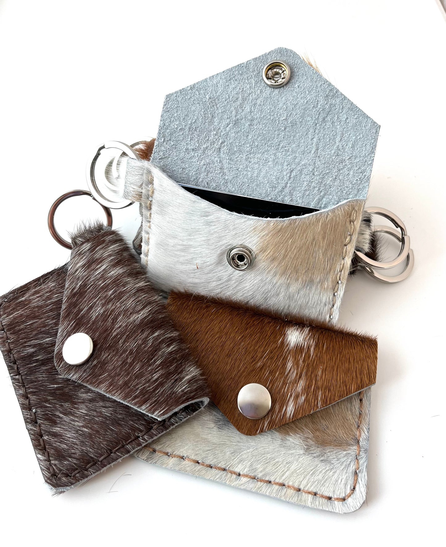 Hair on Hide Card Holder Keychain