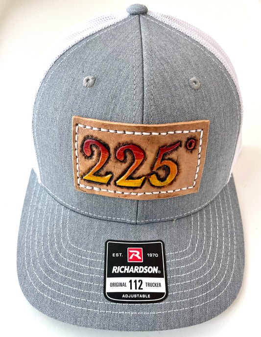 225 degrees - Low and Slow (painted and antiqued) BBQ Trucker Hat