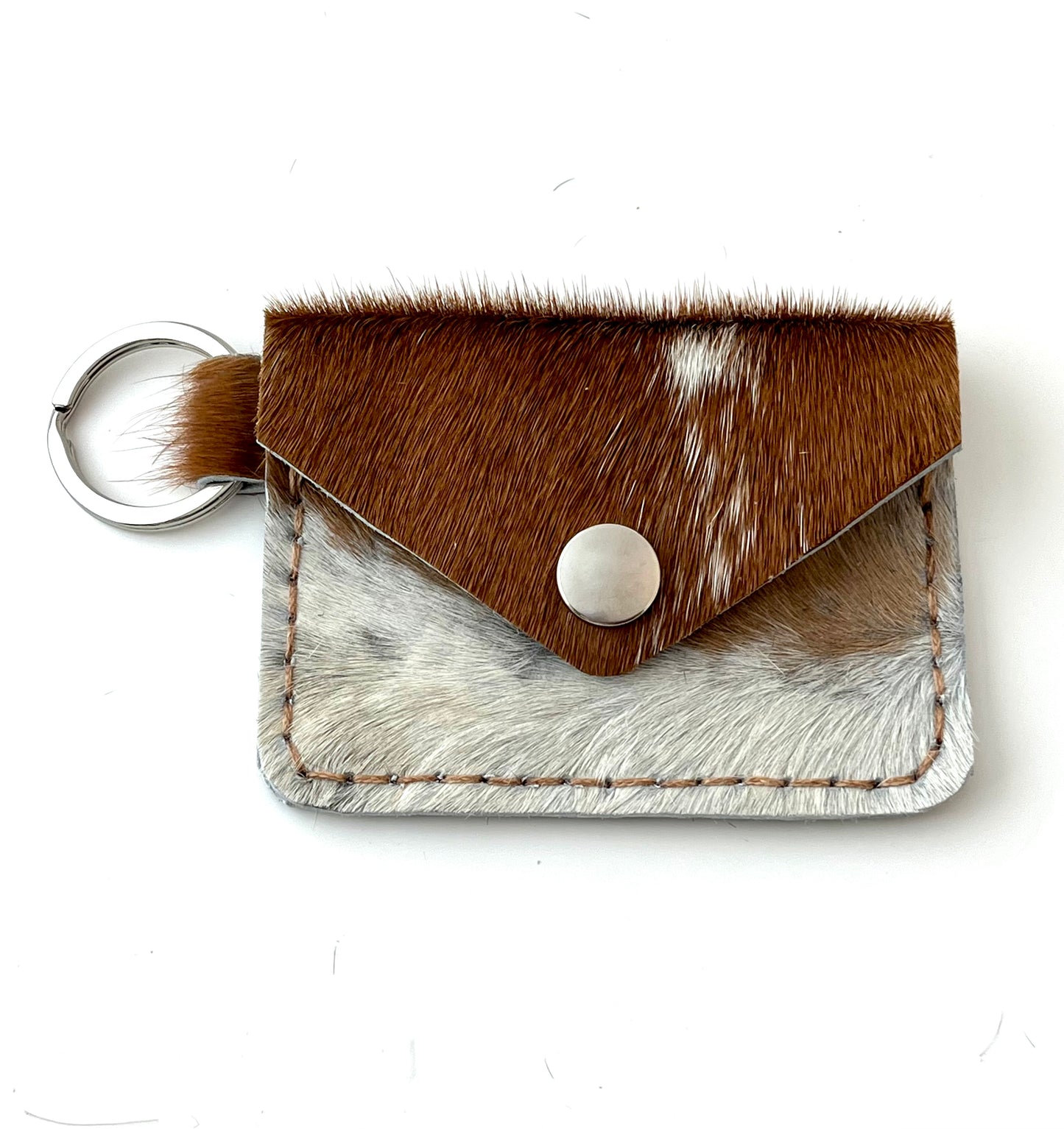 Hair on Hide Card Holder Keychain