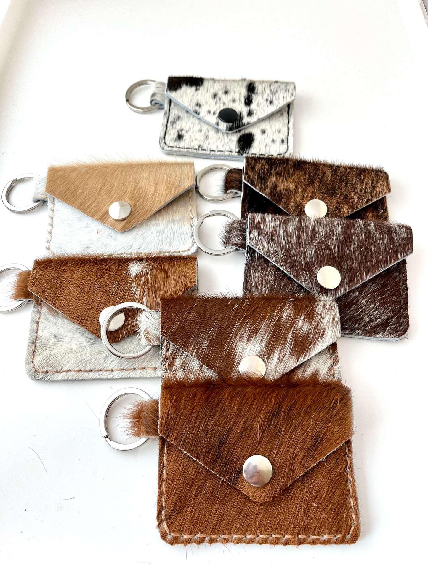 Hair on Hide Card Holder Keychain