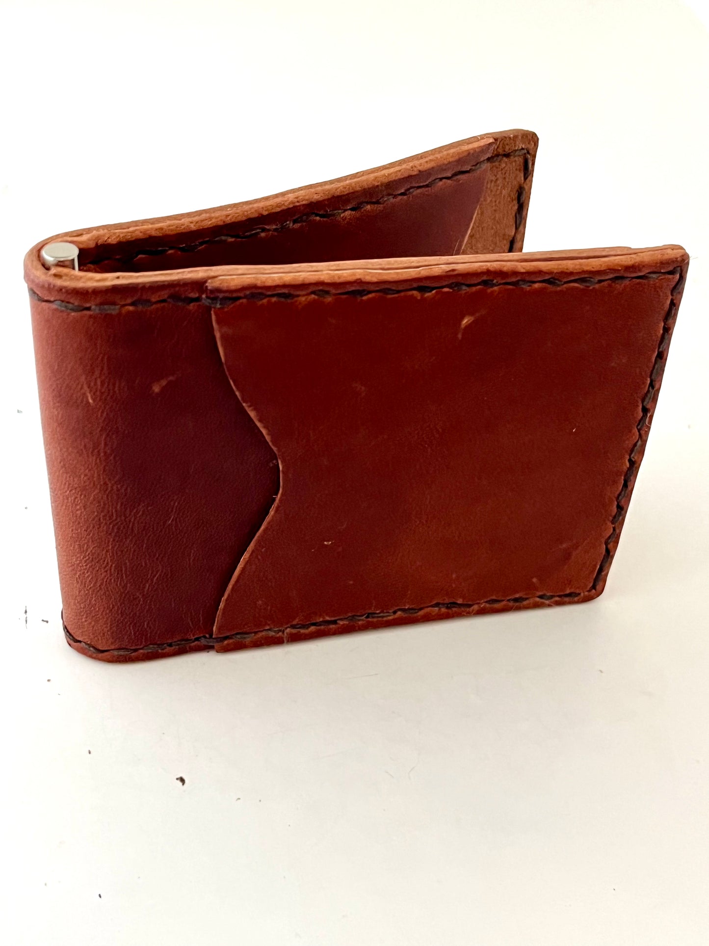 Brown Leather Money clip wallet