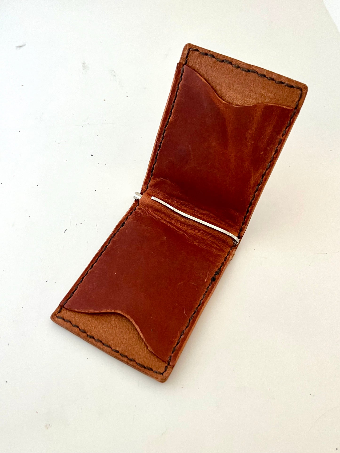 Brown Leather Money clip wallet