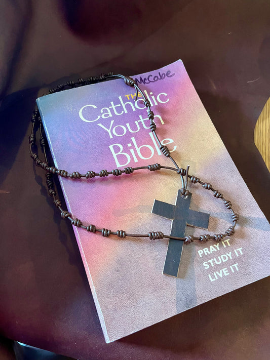Hand Knotted Leather Rosary