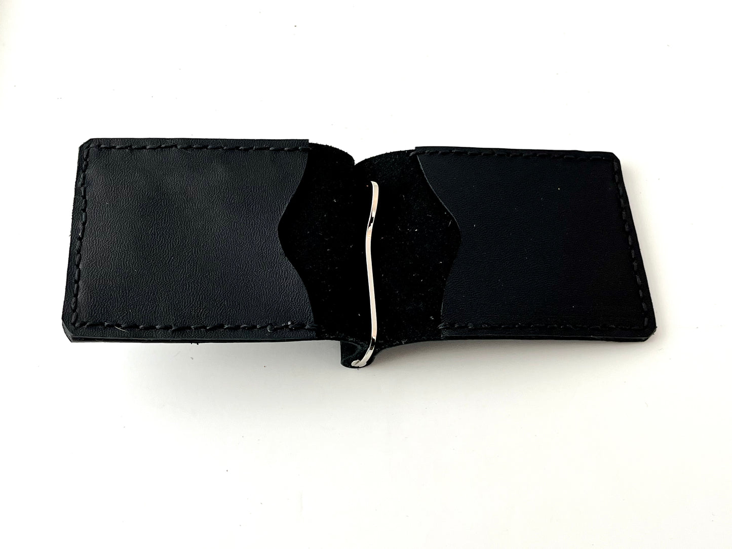 Black Leather Money clip wallet