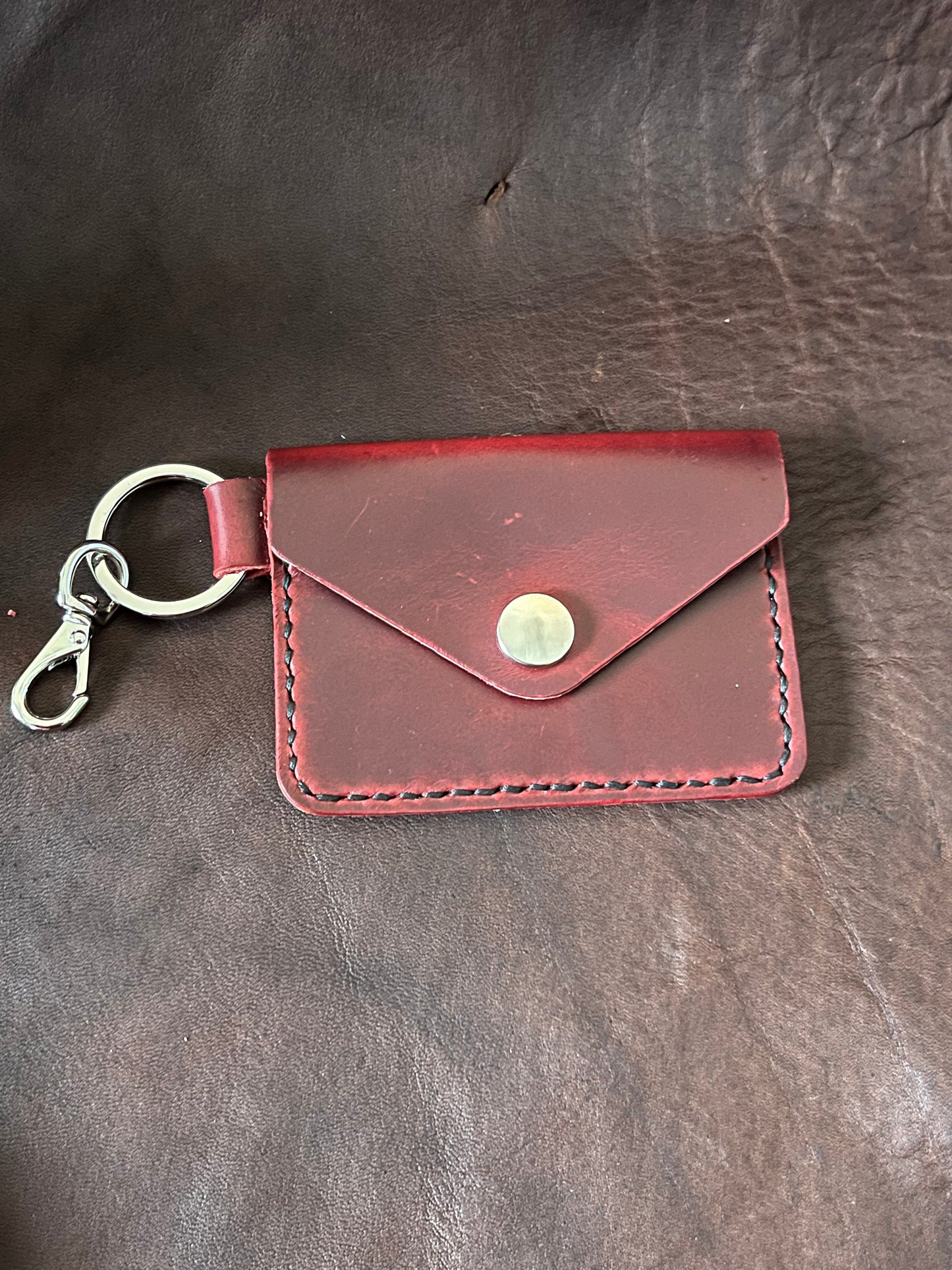 Leather Card Holder Keychain