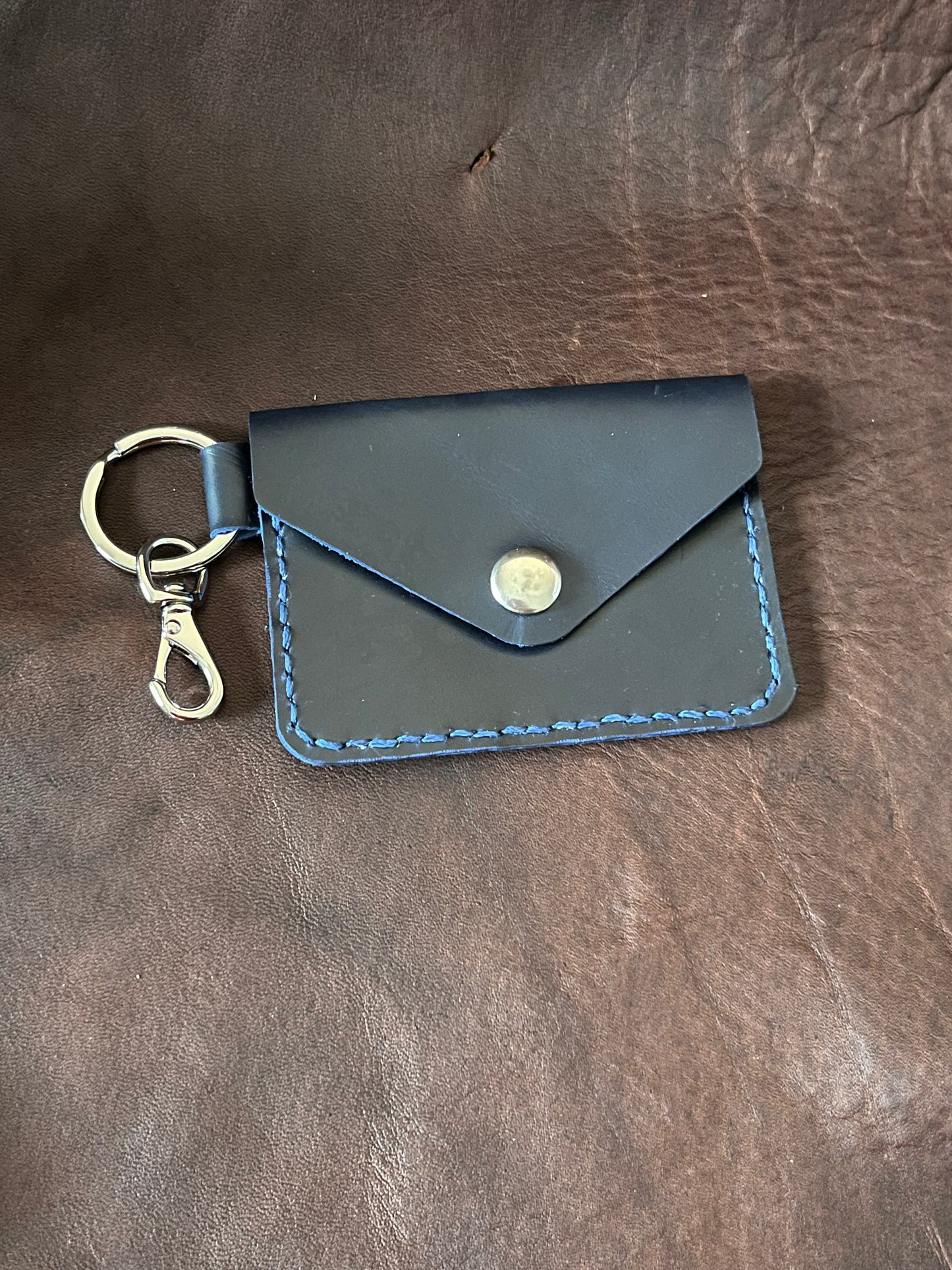 Leather Card Holder Keychain