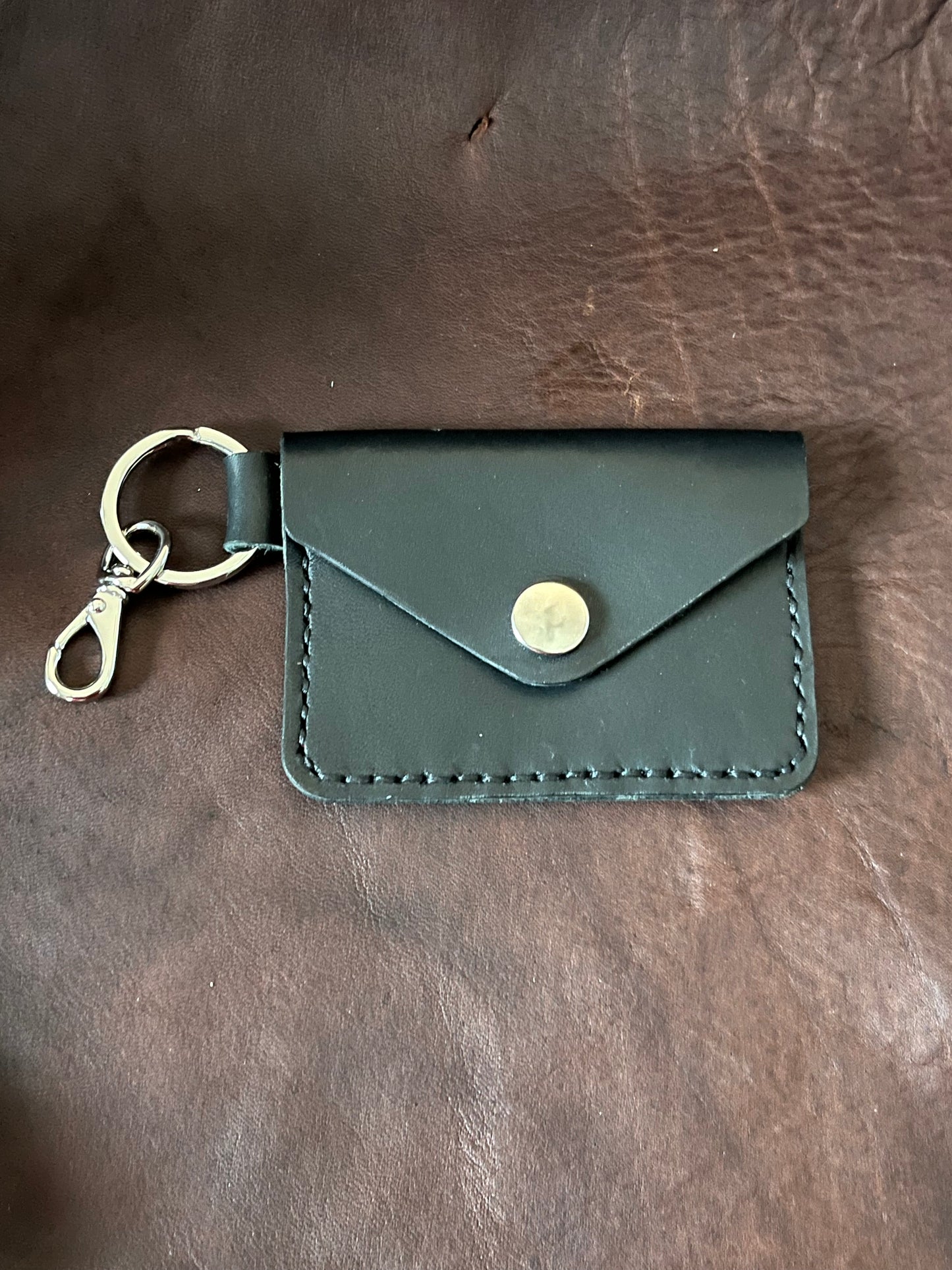 Leather Card Holder Keychain