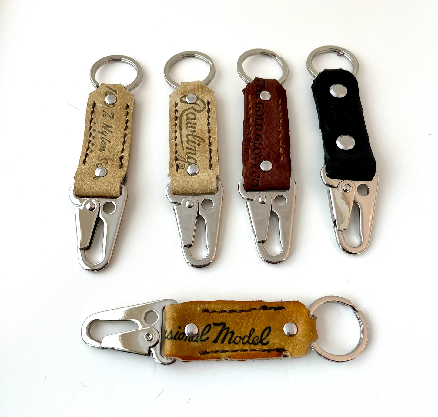 Dual Ended Leather Baseball Glove Keychains