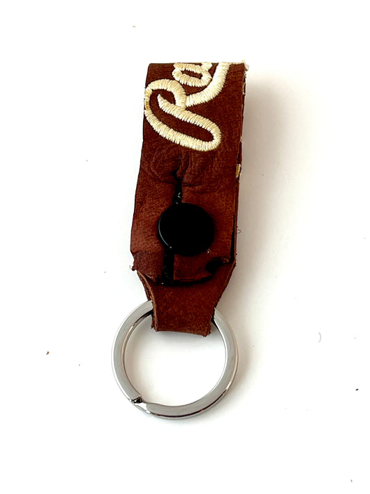 Leather Baseball Glove Belt Strap with Keyring